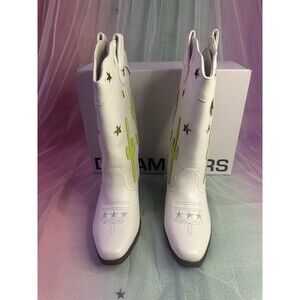 Dream Pairs Girls  KKUMMB2501 White Western Cowboy Boots Star Cactus  US 13